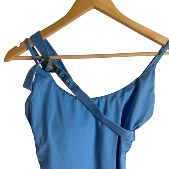 Sunshine 79 Maillot Blue Belted One Piece Swimsuit Size 10 - Picture 5 of 12